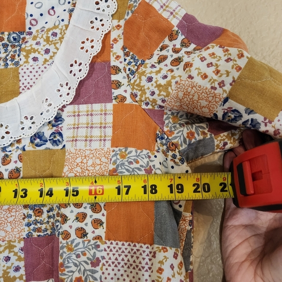 Vintage Handmade Robe Patchwork Pink and Blue Cottage Core Grandma - Picture 5 of 8